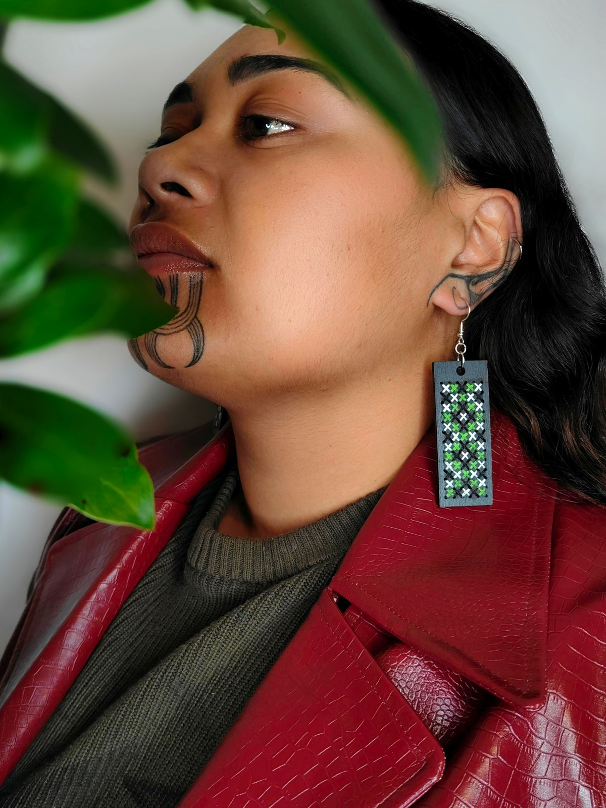 Hei Taringa - Pātiki Tukutuku Earrings